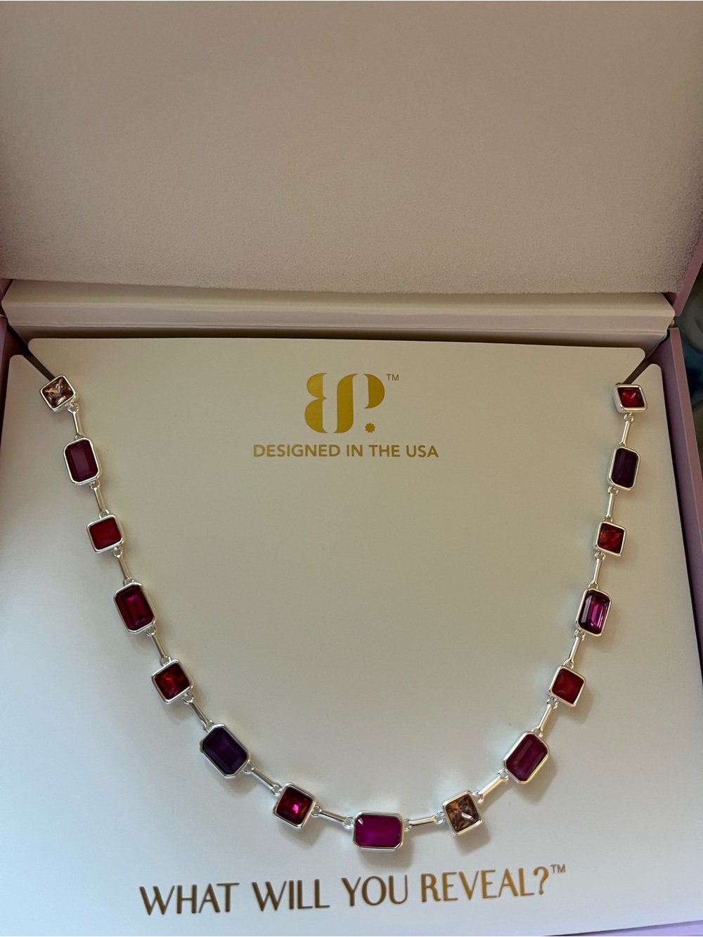 Bomb party summer jewel candy necklace Rio heat on rhodium